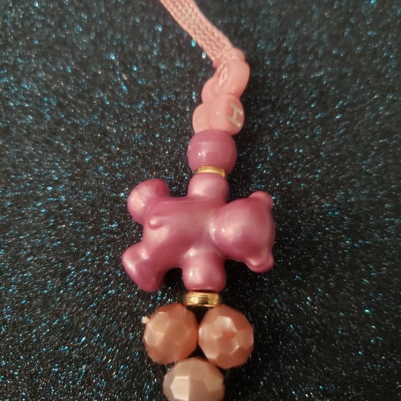 Beaded Phone Charm Pink - Picture 6 of 6